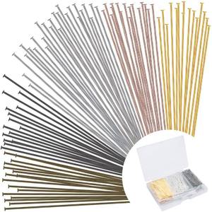 lot 4396 image: 600 Pieces 2 Inch Flat Head Pins for Jewelry Making DIY, Straight Head Pins Jewelry Making Pin Metal End Headpins for Craft Earring Bracelet Necklace Pendant Supplies (Flat Head Pins-Multicolor)