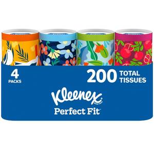 lot 4397 image: Kleenex Perfect Fit Facial Tissues, 4 Cannisters, 50 Tissues per Can, 2-Ply (200 Total), Packaging May Vary