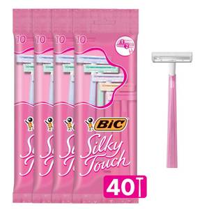 lot 4417 image: BIC Silky Touch Womens Disposable Razors, With 2 Blades, Pretty Pastel Razor Handles, 40 Count Value Pack of Shaving Razors