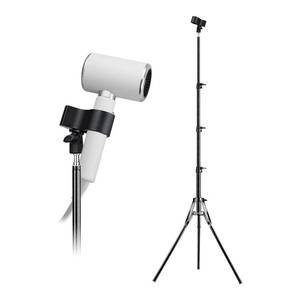 lot 5485 image: Golemas Hair Dryer Stand, Height Adjustable Hands-Free Lazy Blow Dryer Holder with 180 Degrees Rotatable Larger Clamp Non-Slip Tripod, for Bathroom, Vanity, Makeup Room Floor or Countertop Pet Salon