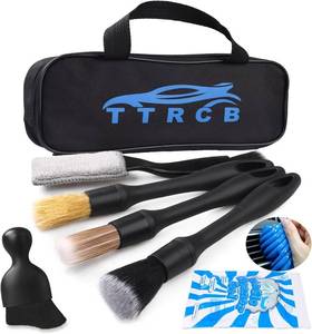 lot 6160 image: 7PCS Car Detailing Brush Set, Ultra Soft Boars Hair Car Interior Detailing Brushes, Car Interior Detailing Kit, Car Cleaning Gel Supplies Kit, Car Dust Brush, Car Accessories for Truck, Suv, Interior