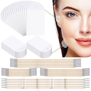 lot 6164 image: Maitys 204 Pieces Face Lift Tapes with Lifting Rope Sets 180 Pieces Face Tape Invisible Adhesive Patch Quick Band Neck and Eye Patch for Women Ladies Beauty