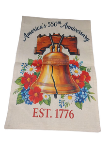 lot 6167 image: Americas 550th Anniversary Garden Flag with Liberty Bell Design