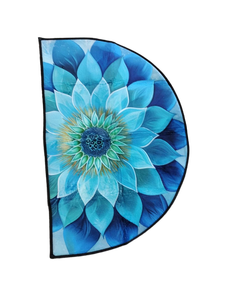 lot 6171 image: Blue Floral Semicircle area rug