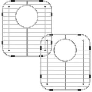 lot 6187 image: Homics Bottom of Sink Protector Rack, Stainless Steel 13.2x11.6 Sink Grid Dish Drying Rack Grate with Rear Drain Hole 2 Packs