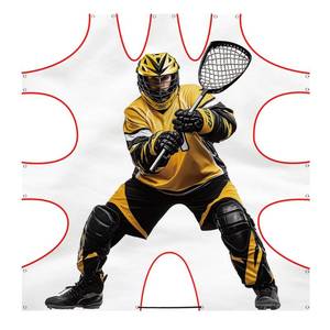 lot 6191 image: VUNGPO Lacrosse Goal Target, 6 x 6 Feet Lacrosse Shooting Target for Net, Lacrosse Training Equipment for Shooting Practice