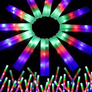 lot 6223 image: wellent 68 PCS LED Foam Glow Sticks Bulk, Glow in the Dark Party Supplies with 3 Modes Colorful Flashing, Neon Party Favors for Birthday, Wedding, Carnival, Concert, Halloween Glow Sticks