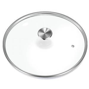 lot 6224 image: 13 Glass Lid - Versatile Round Tempered Glass Replacement for 13 inch Frying Pans, Pots, Skillets, Dutch Ovens - Dishwasher Safe and Oven Safe up to 400°- Stainless Steel Knob