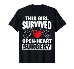 lot 6235 image: Gildan size XL color red This Girl Survived Open Heart Surgery Get Well Women Gift T-Shirt