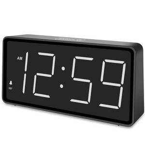 lot 6241 image: Peakeep Battery Operated Digital Alarm Clock for Bedrooms Cordless - AutoManual Dimmer, Volume Adjustable, Large Big Numbers Display, Dual Power Supply