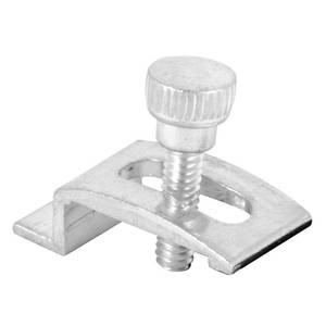 lot 6242 image: Prime-Line T 8724 Storm Door Panel Clip with Screws, 14 In., Aluminum (8 Pack)