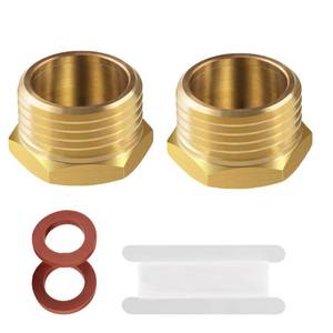 lot 6267 image: ZKZX Brass 34 GHT Garden Hose End Cap,34 GHT Garden Hose End Plug,Garden Hose Male and FemaleThreaded End Cap Plug (2male)