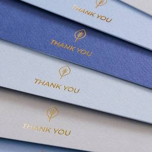 lot 6268 image: 100 Heavyweight Blank Thank You Cards with Envelopes Set - Assorted Blue Hues Single Sided Design Thank You Notes for Any Occasion, Blank Notes Wedding, Business - (4 x 6 Inches) (100 Pack)