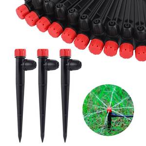 lot 6271 image: Drip Irrigation Emitters Adjustable 360 Degree Drip Emitters on 5 with Stake for 14 Drip Irrigation Tubing Irrigation Drippers for Garden Watering System. (50pcs-Red Drip)