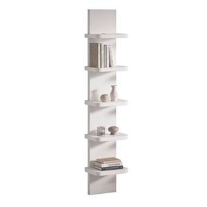 lot 6290 image: GHYKL Versatile 5 Tier Wall Shelf Unit, Floating Shelves for Wall (Round Corner), Vertical Lack Wall Shelf for Bedroom, Vanity, Living Room, Home Decor Makeup Organizer Display, White