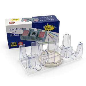 lot 6300 image: CHH 9 Deck Plastic Revolving Playing Card Tray with 3 Slots �� Clear �� Easy Access and Great Game Accessory