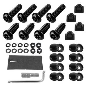 lot 6310 image: YALOK Anti Theft License Plate Screws Kits- Rustproof Stainless Steel Car Tag Plate Mounting Hardware, M6 (14) Tamper Proof Fastener Nut, Caps Cover for Front Rear Frame Holder Mounting��AT-Black8��