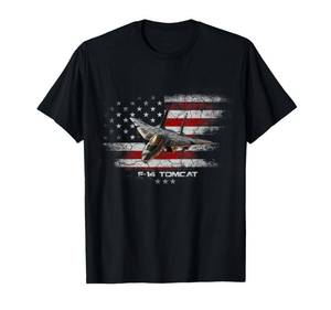lot 6314 image: Skilled in size L color dark blue F-14 Tomcat Naval Aviation Fighter Jet Military Pilot Vetera Men Women T-Shirt