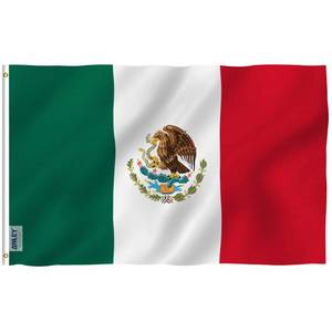 lot 6316 image: Anley Fly Breeze 3x5 Foot Mexico Flag - Vivid Color and Fade proof - Canvas Header and Double Stitched - Mexican MX National Flags Polyester with Brass Grommets 3 X 5 Ft