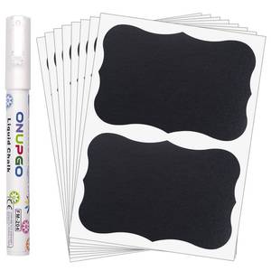 lot 6317 image: ONUPGO Large Chalkboard Labels (48 Pack), 4 x 6 Reusable Blackboard Stickers Waterproof Chalkboard Sticker for Jars, Parties Decoration, Craft Rooms, Weddings, Storage, Organize Your Home & Kitchen