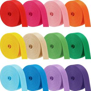 lot 6343 image: Windyun 12 Rolls Polypropylene Webbing 1 Inch Heavy Duty Webbing Strap Seatbelt Strapping for Indoor Outdoor DIY Gear Repair, Furniture, Upholstery, Seatbelt Material, 12 Colors(5 Yard Each)