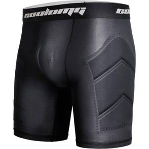 lot 6358 image: COOLOMG Youth Boys Baseball Sliding Shorts with Cup Pocket (NO Cup) Padded Compression Underwear Black M