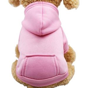 lot 6377 image: Jecikelon Winter Dog Hoodie Sweatshirts with Pockets Warm Dog Clothes for Small Dogs Chihuahua Coat Clothing Puppy Cat Custume (Pink, Large)
