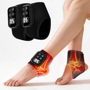 lot 6386 image: Foot Renew Massager for Neuropathy,4-in-1 Cordless Portable Foot and Ankle Massager for Heel Warming Heating Pad Heated Brace Wrap With 5 Vibration Modes,4 Heat Levels, Portable for Home, 2pcs black