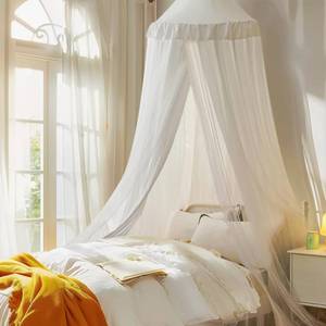 lot 6393 image: little dove Bed Canopy with Star Lights, Double Layer Canopy for Bed, Princess Play Tent for Girls Room, Breathable Bed Curtain for Children Reading Nook, Machine Washable, 25.6x 106, White
