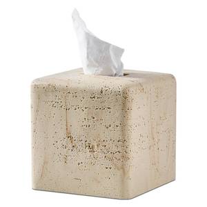 lot 6396 image: Natural Travertine Textures Tissue Box Cover Square for Home Decor,Resin Heavy Tissue Box Holder for Bathroom Countertop,Tabletop,Bedside Table,Office (Handmade of Resin)