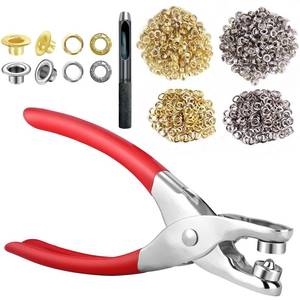 lot 6407 image: A1203PCS Grommet Eyelet Pliers Tool Kit, 14 Inch Fabric Leather Hole Eyelets Grommets Punch Pliers, for Fabric, Leather, Belt, Shoes, Clothes