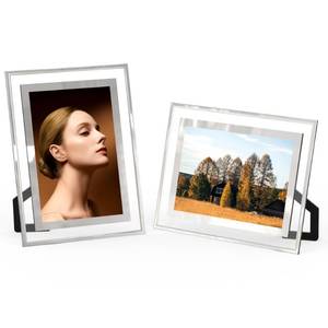 lot 6409 image: ECBEITF 4x6 Picture Frames Set of 2, Desktop Clear Glass Photo Frame Horizontal or Vertical Display for Landscape, Portrait, Wedding, Pet Photos