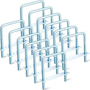 lot 6412 image: Zonon 12 Pcs 38 x 4 x 5 Square U Bolt with Frame Plates and Nuts Zinc Plated U Clamp Bolts for Boat Trailer Tube Rectangular Wood Industrial Supplies and Metal Object