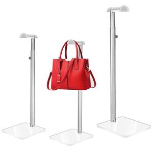 lot 6413 image: AceOrbit 3 Pcs Acrylic Purses Display Stand 14 to 24 Height Clear Adjustable Handbag Rack Purse Organizer for Closet Table Bag Hanging Stand for Closet Retail Vendor Commercial Store