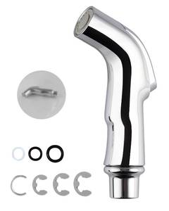 lot 6414 image: ANJOES Universal Kitchen Sink Spray Attachment, Sink Side Sprayer Head Replacement Compatible with OakbrookDeltaMoenKohlerGlacier Bay Faucets, Pull Out Nozzle Head, Chrome