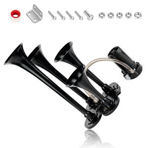 lot 9403 image: 150db 12V Train Horn Kit��4 Speakers�� Air Horn With Compressor Compatible For Trucks Cars Semi Trailers Pickup Motorhome SUV Truck Train And Other Vehicles�� Ultra Loud BD