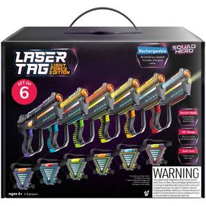 lot 9410 image: Squad Hero Set of 6 Rechargeable Laser Tag for Kids Teens & Adults - Boys Gifts - Blasters & Vest Sensors - Fun Ideas Age 8 Year Old Toys - Lazer Teen Boy Game Boys & Girls Outdoor Teenage Activities