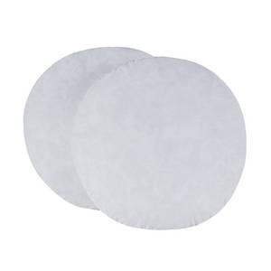 lot 11015 image: HOMESJUN Set of 2, 95% Feather 5% Down 18 Inch Round Decorative Pillow Insert, Cotton Cover, White, Set of 2