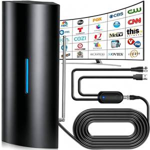 lot 11019 image: 2026 Upgraded TV Antenna, Digital Antenna for Smart TV IndoorOutdoor with Strongest Booster, HD TV Antenna for Local Channels with Telescopic Antenna Pole, Supports 8K 4K 1080P-20ft Coax Cable