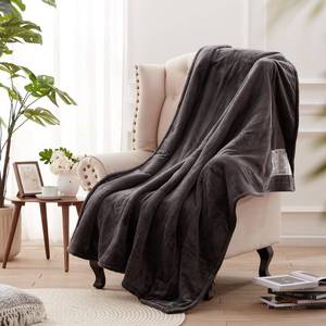 lot 11086 image: Westinghouse Heated Blanket Throw, Electric Throw with 6 Heating Levels, 2-10 Hours Time Settings, Overheat Protection, Machine Washable, Flannel (Throw, 50x60 Inches, Charcoal)