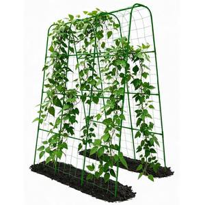 lot 11092 image: Trellume Cucumber Trellis - 62.450 Cucumber Trellis for Raised Bed with Plastic-Coated Steel Pipe, U-Shape Garden Trellis for Climbing Plants, Garden Trellis for Cucumbers, Beans(Green)