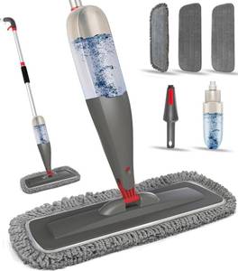 lot 11093 image: Spray Mop for Floor Cleaning with Washable Pads, Microfiber Wet Mops with 800 ml Refillable Bottle,Reusable Dust Mops with Sprayer for Hardwood Laminate Vinyl Tile Cleaning