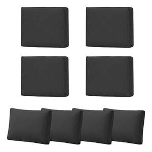lot 11100 image: 8PCS Patio Cushion Covers,Patio Seat Protectors Splash-proof, Deep Seat, Washable Outdoor Couch Cushion Covers Replacement with Zippers, Slipcovers Sofa Chair Cover(Black,24 x 24 x 3.15 inches)