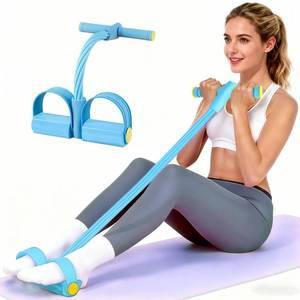 lot 11115 image: Pedal Resistance Bands with Handles, Upgrade 6-Tubes Manual Tension Training Pedal, Natural Rubber Foot Pedal Resistance Bands, Multifunction Fitness Bands for Abdomen, Waist, Arm, Leg (Blue)