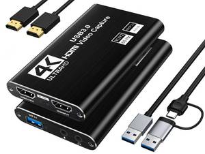 lot 12400 image: XIIXMASK Video Capture Card, USB 3.0 Capture Card 4K HDMI Loop-Out, 1080P 60FPS2K 30FPS Video Game Capture for Works for PS5CameraPC
