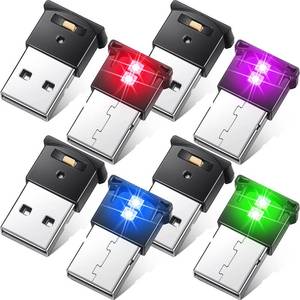 lot 12404 image: Frienda 2 Pieces Mini USB LED Light, Car LED Interior Lighting 5v Smart USB Atmosphere Light, Laptop Keyboard Office Decoration Night Lamp, Adjustable Brightness, 8 Colors
