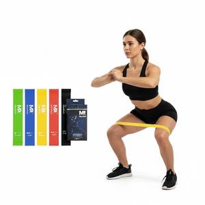 lot 12438 image: MeeRoh Mini Loop Resistance Bands Set (5 Levels) �� Non-Slip Latex-Free TPE Exercise Bands �� Heavy Duty Booty Bands for Legs and Glutes, Physical Therapy, Yoga & Pilates �� Fitness Loops with Carry Bag