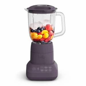 lot 13125 image: bella 10 Speed Countertop Blender, Juicer & Smoothie Maker, Fits-anywhere Kitchenware, Slim Flip & Store Design, Dishwasher Safe 48oz Capacity Pitcher & Lid, Stainless Steel Blade, 450 Watt, Plum