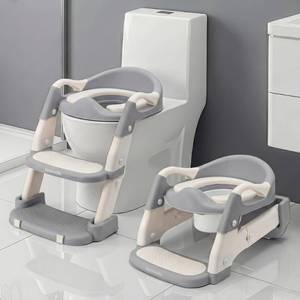 lot 13154 image: SereneLife 2-in-1 Potty Chair & Potty Training Seat with Step Stool Ladder - Height Adjustable KidsToddler Toilet Seat with Stable Anti-Slip Design, Cushioned Seat & Splash Guard For Boys Girls