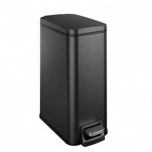 lot 13155 image: Veelesa Slim Bathroom Trash Can with Lid Soft Close, 1.6 Gallon Stainless Steel Garbage Can with Removable Inner Bucket, Durable Step Pedal, Small Trash Bins for Toilet, Bedroom, Kitchen, Office